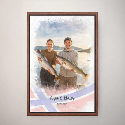 Personalized canvas - Fishing Norway