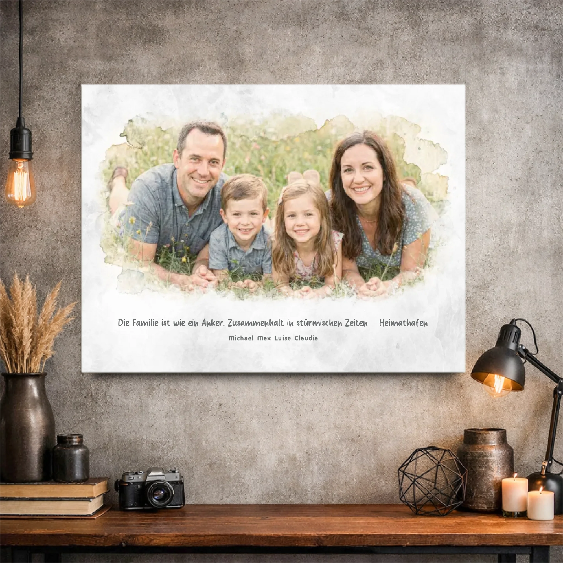 Personalisierbare Leinwand Familie