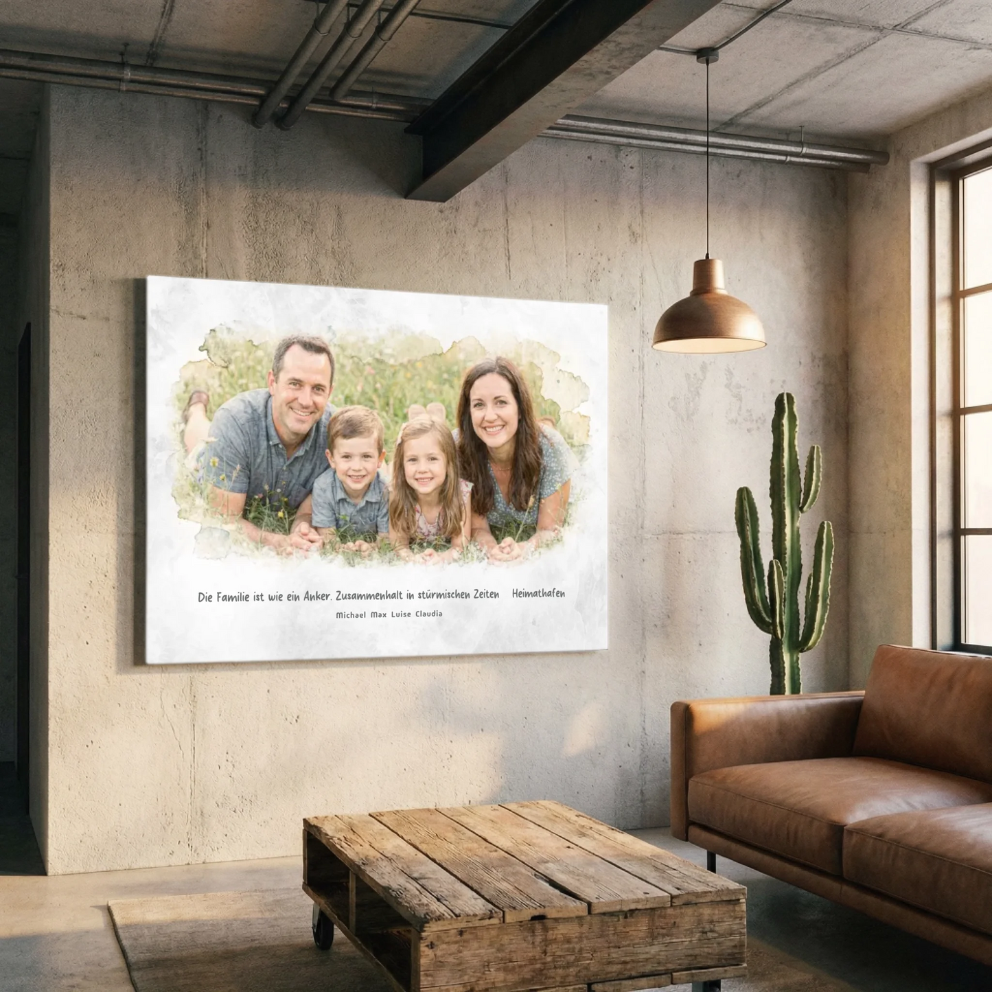 Personalisierbare Leinwand Familie