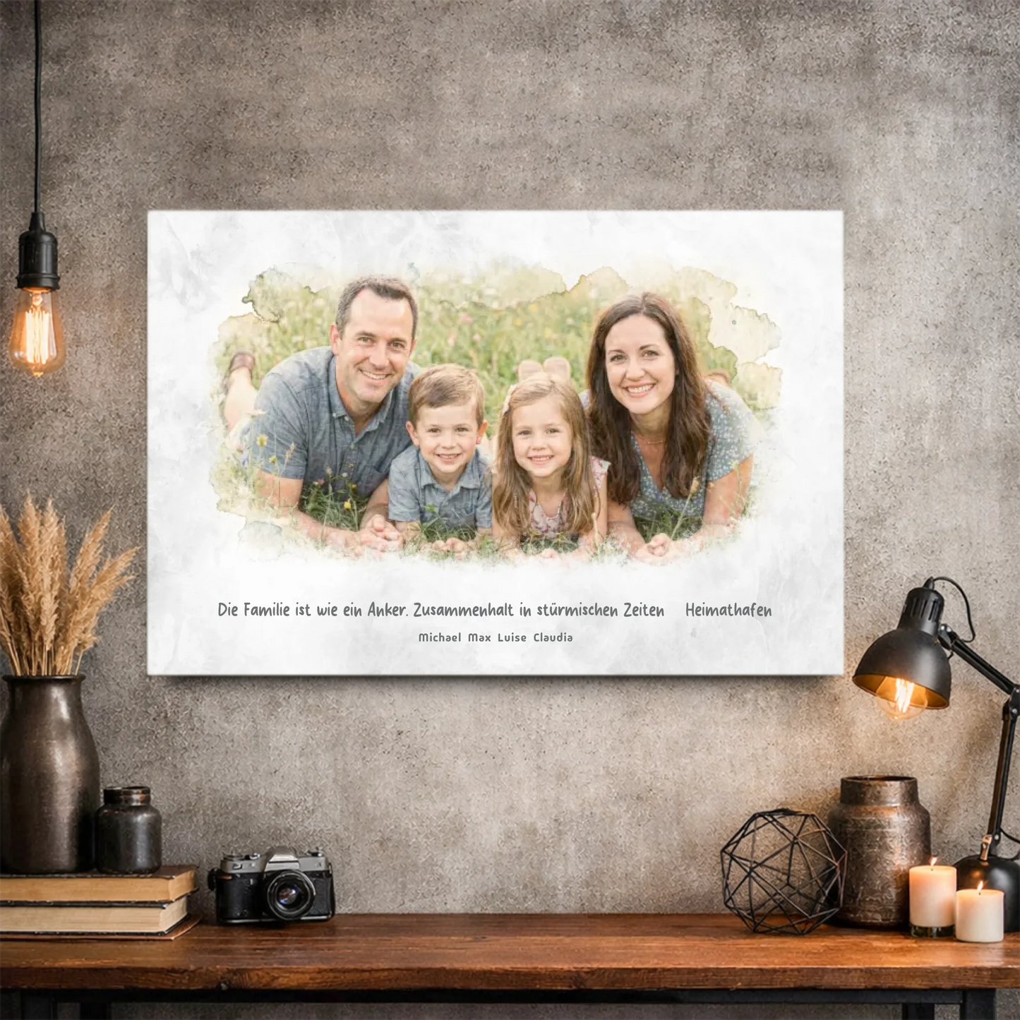 Personalisierbare Leinwand Familie