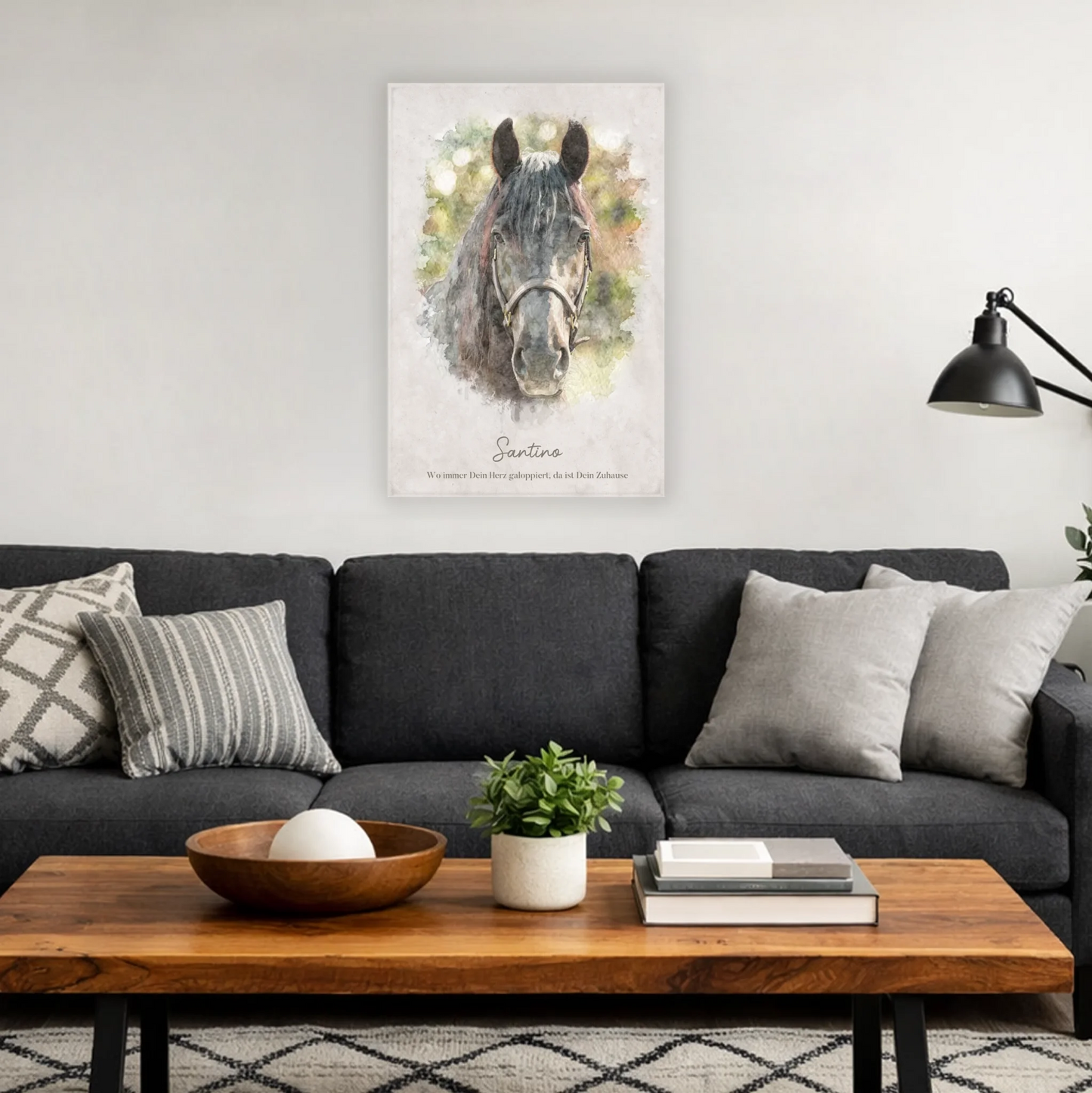 Personalisierbare Leinwand Pferd