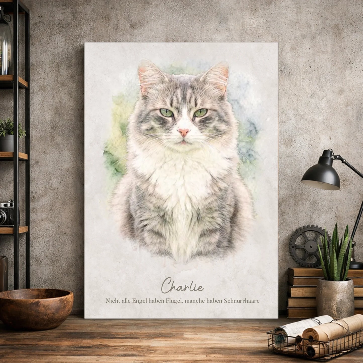 Personalisierbare Leinwand Katze