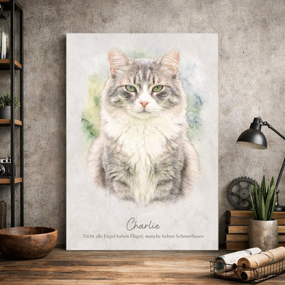 Personalisierbare Leinwand Katze