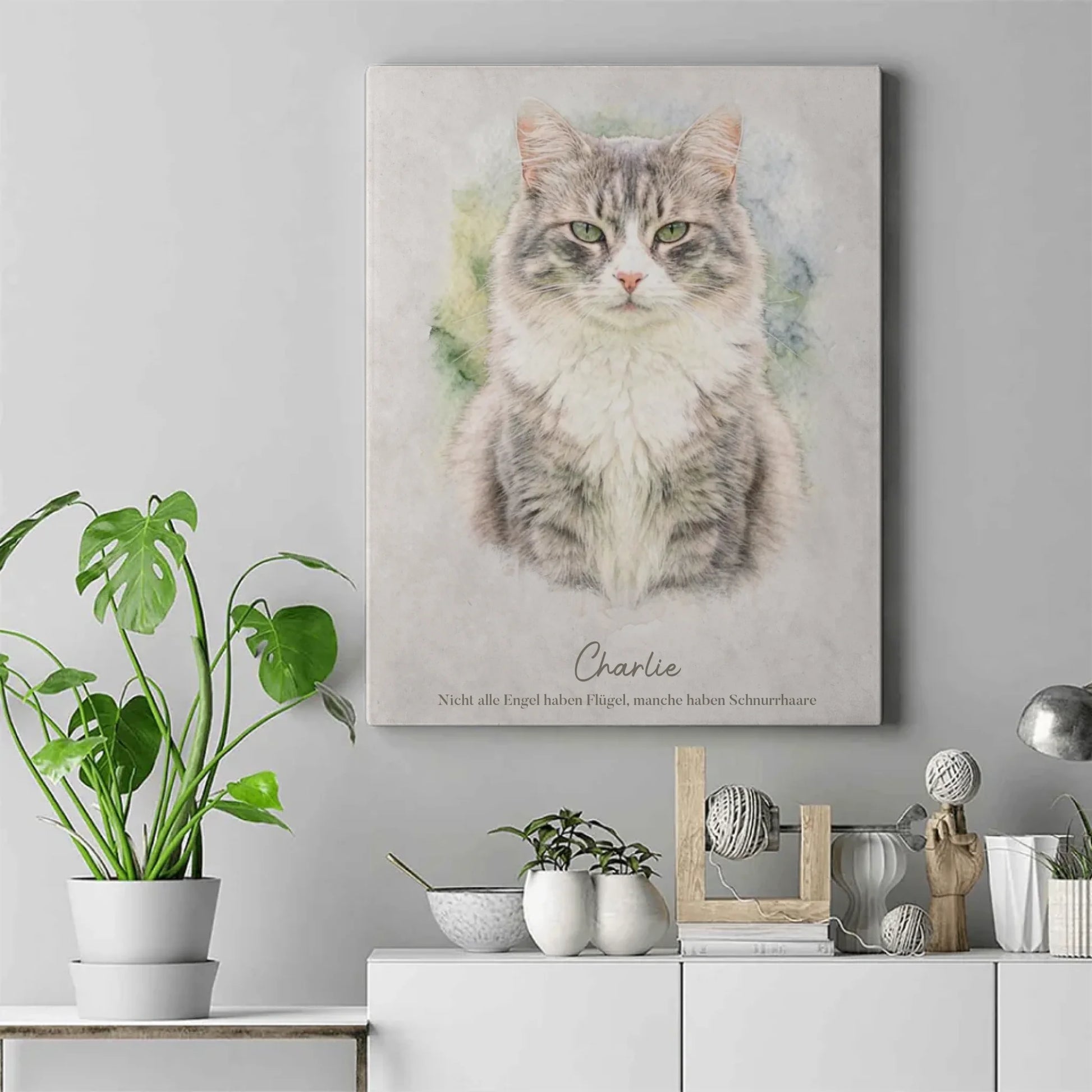 Personalisierbare Leinwand Katze