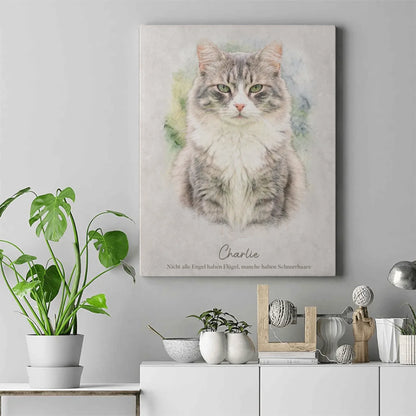 Personalisierbare Leinwand Katze