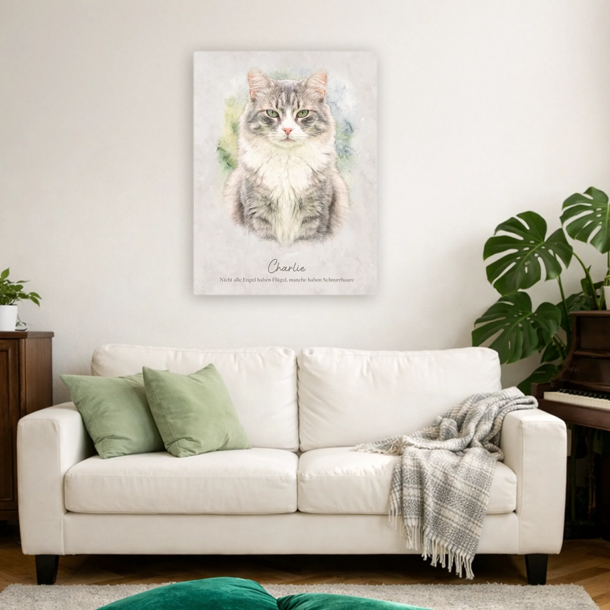 Personalisierbare Leinwand Katze