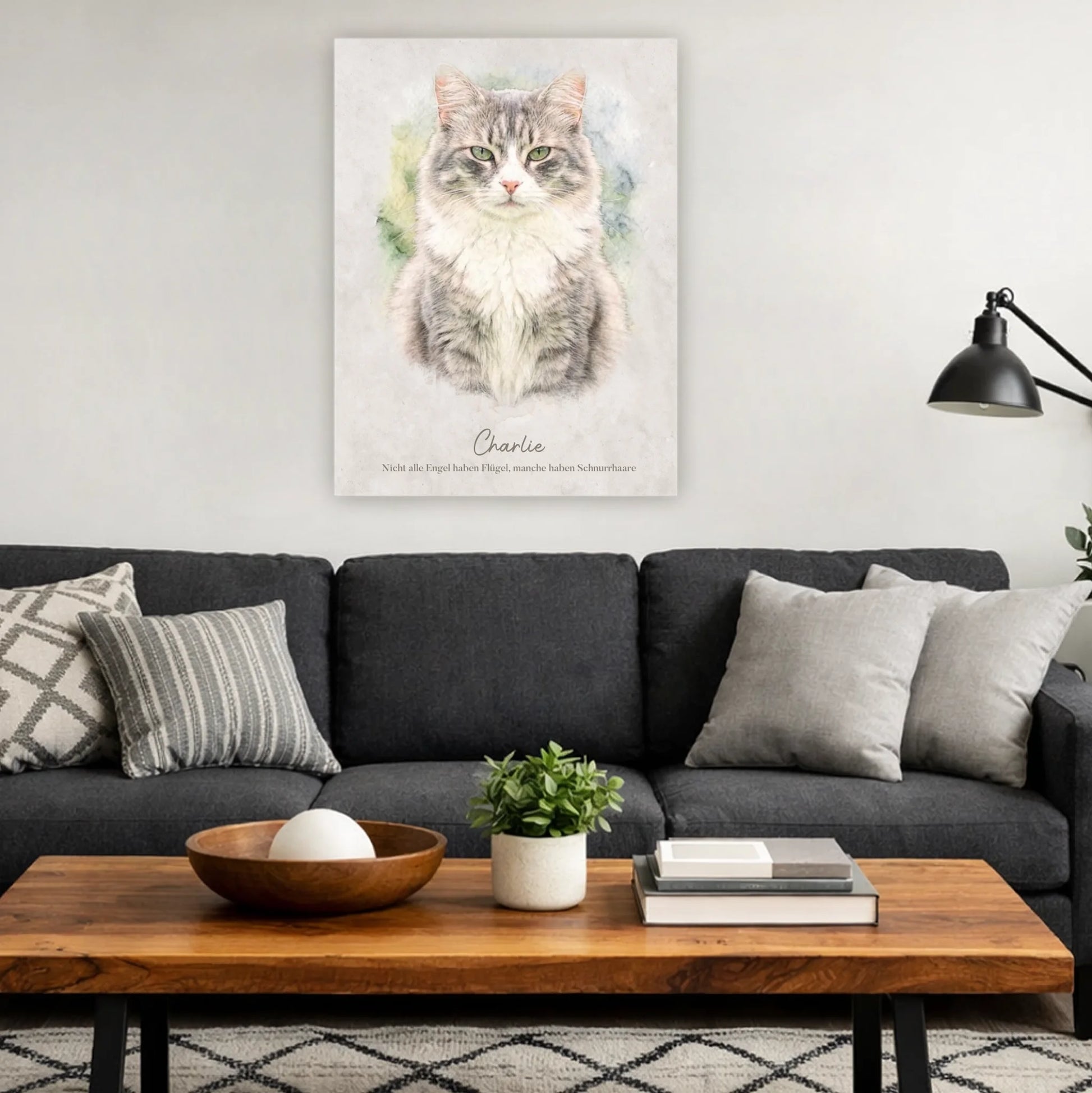Personalisierbare Leinwand Katze
