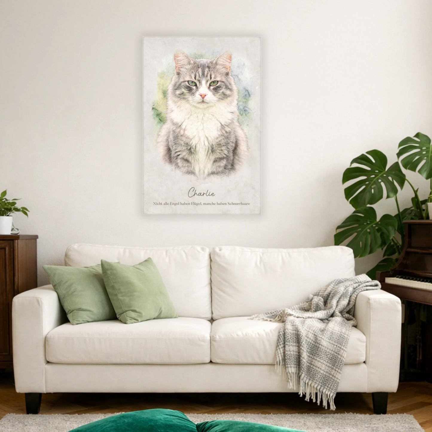 Personalisierbare Leinwand Katze