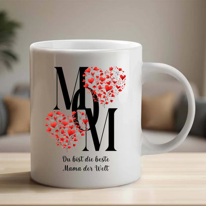 Tasse Kaffeebecher Herz personalisierbar