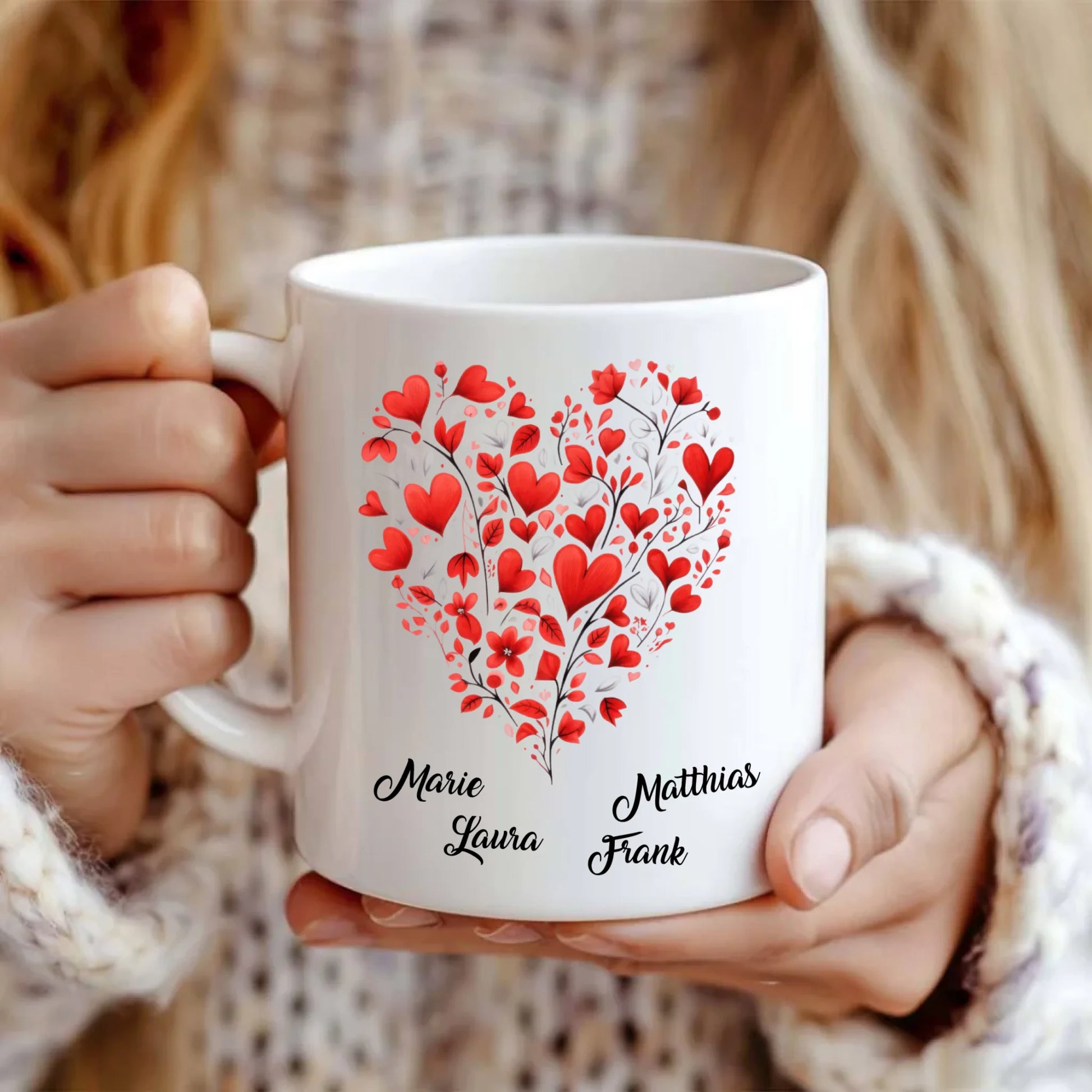 Tasse Kaffeebecher Herz personalisierbar