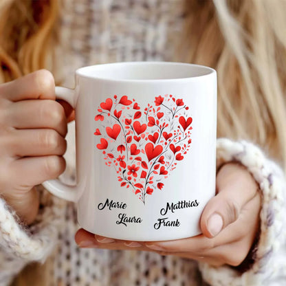 Tasse Kaffeebecher Herz personalisierbar
