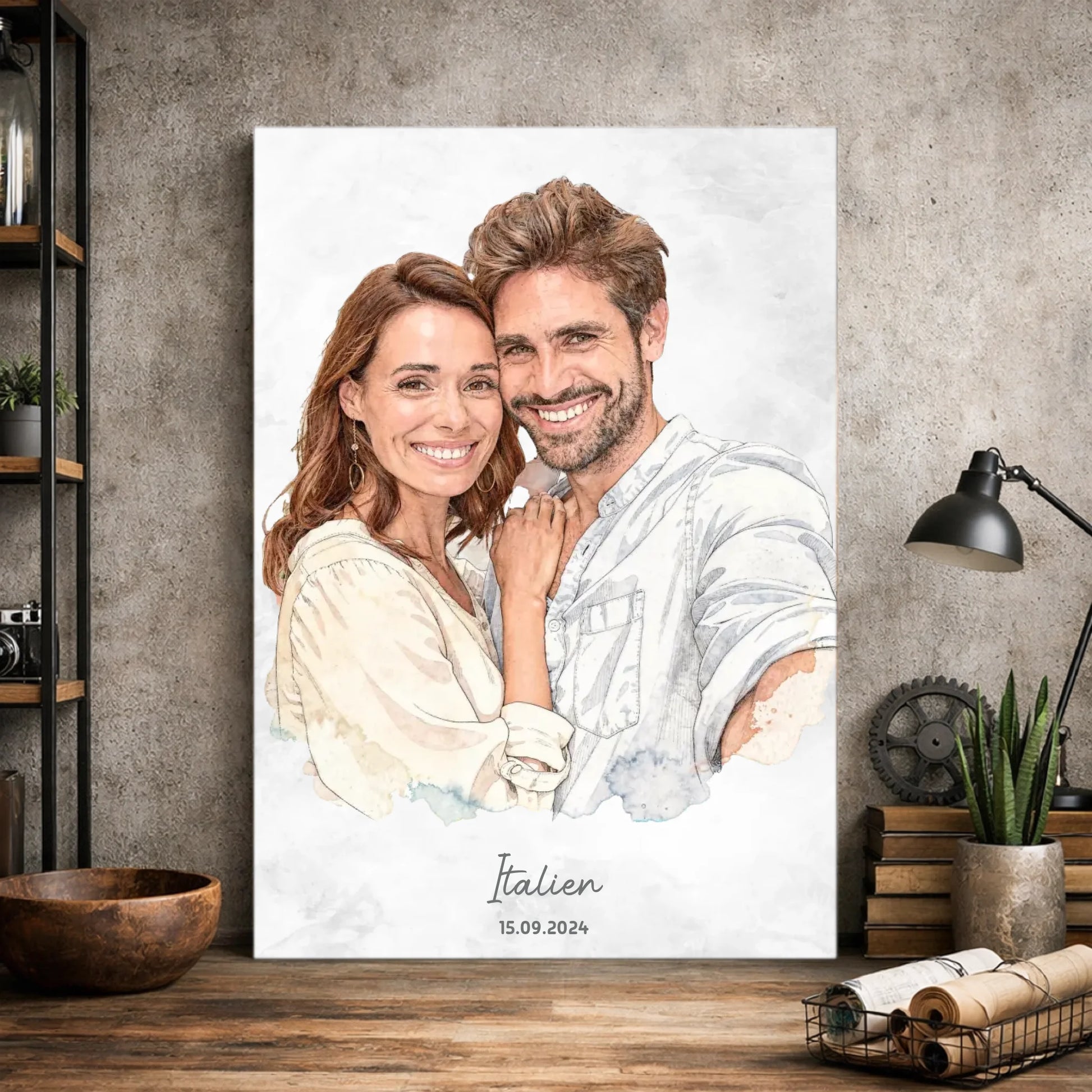 Personalisiertes Leinwand Bild im Aquarell-Syle