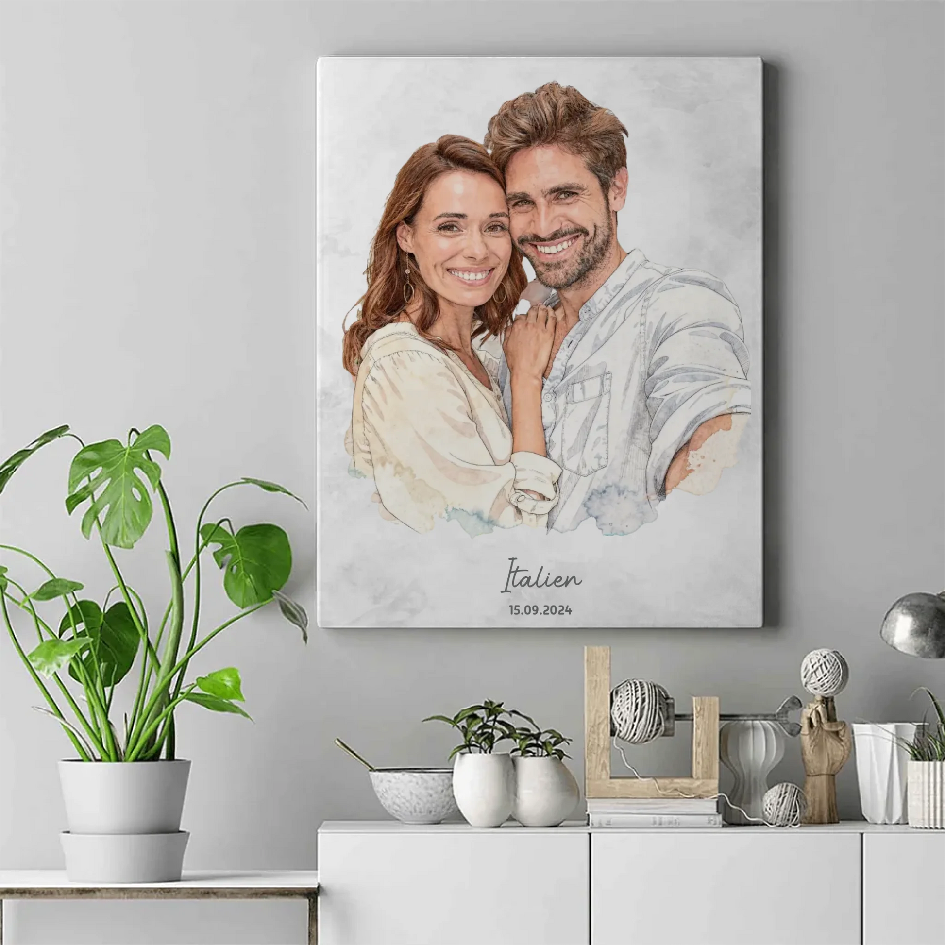Personalisiertes Leinwand Bild im Aquarell-Syle