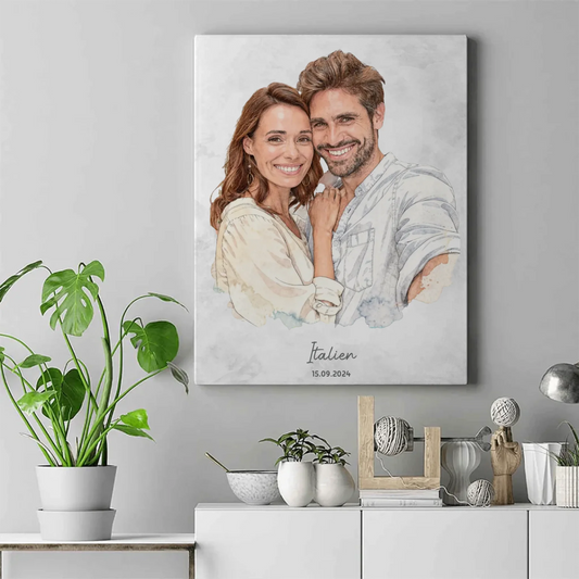 Personalisiertes Leinwand Bild im Aquarell-Syle