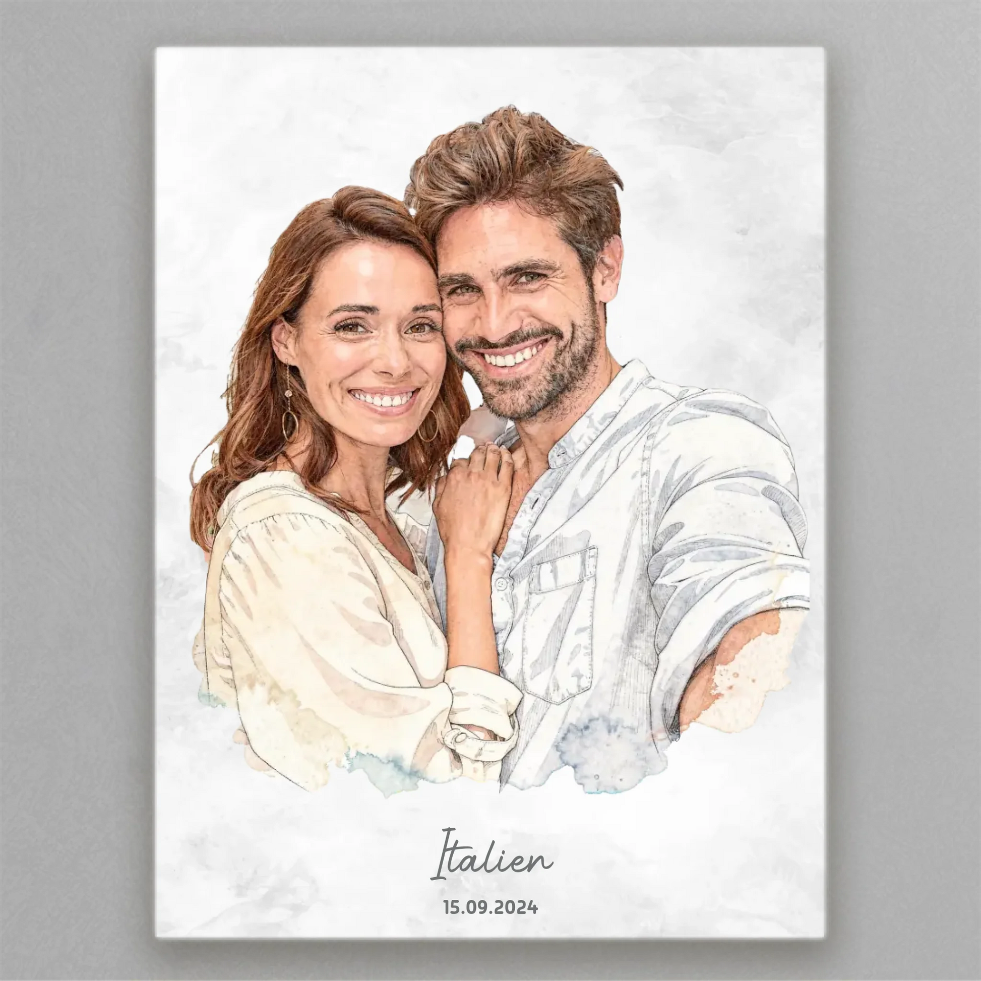Personalisiertes Leinwand Bild im Aquarell-Syle