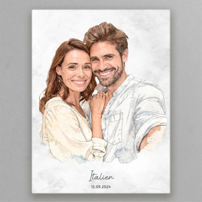 Personalisiertes Leinwand Bild im Aquarell-Syle