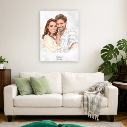 Personalisiertes Leinwand Bild im Aquarell-Syle