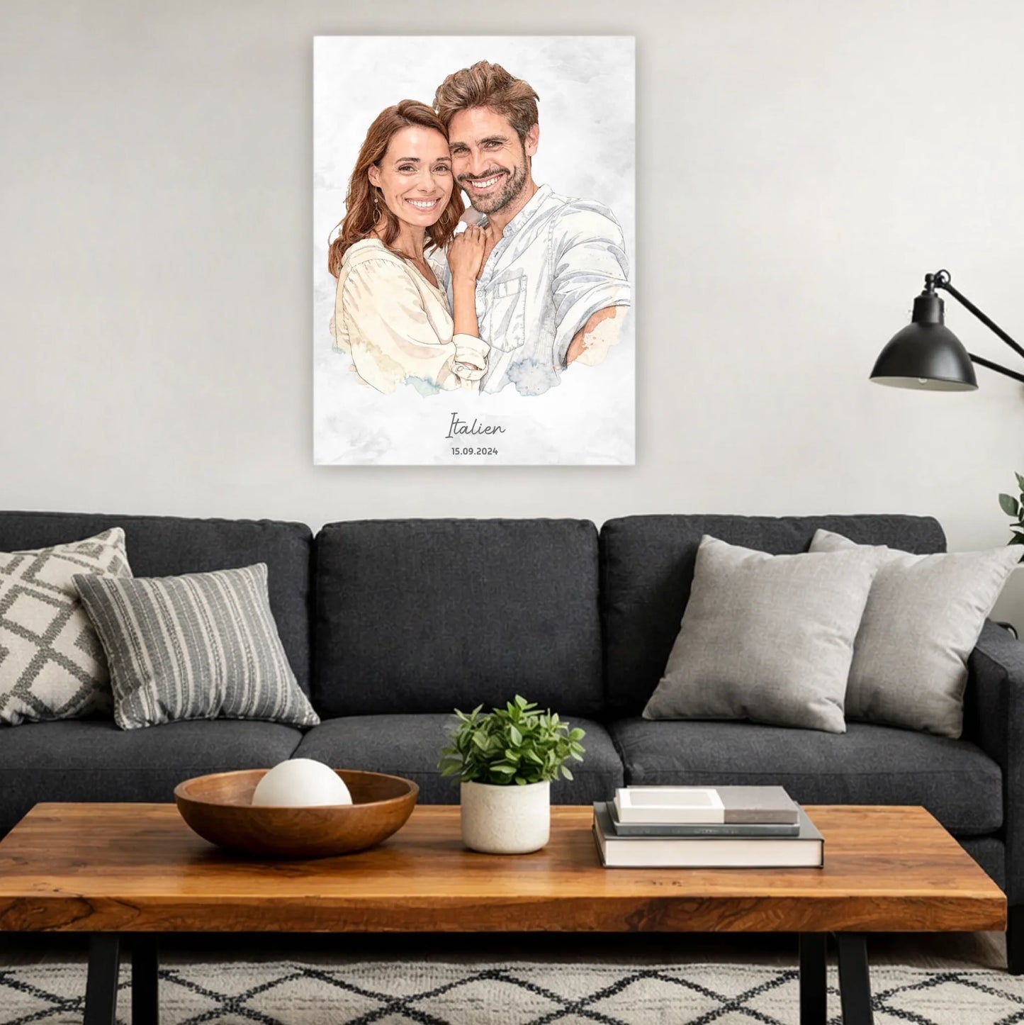 Personalisiertes Leinwand Bild im Aquarell-Syle
