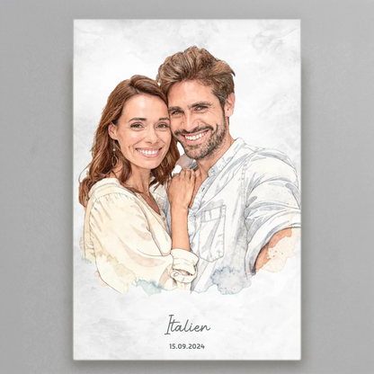 Personalisiertes Leinwand Bild im Aquarell-Syle