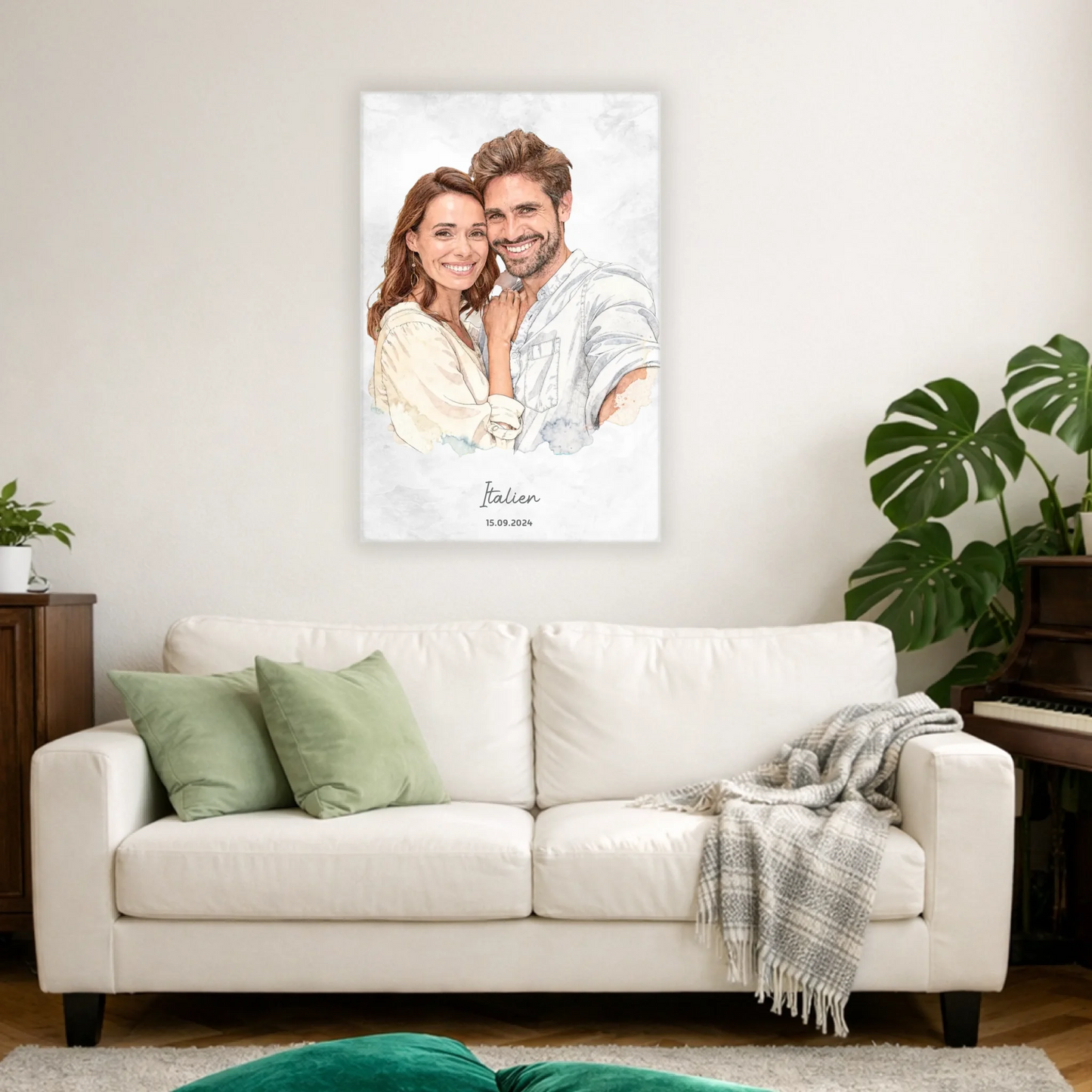 Personalisiertes Leinwand Bild im Aquarell-Syle