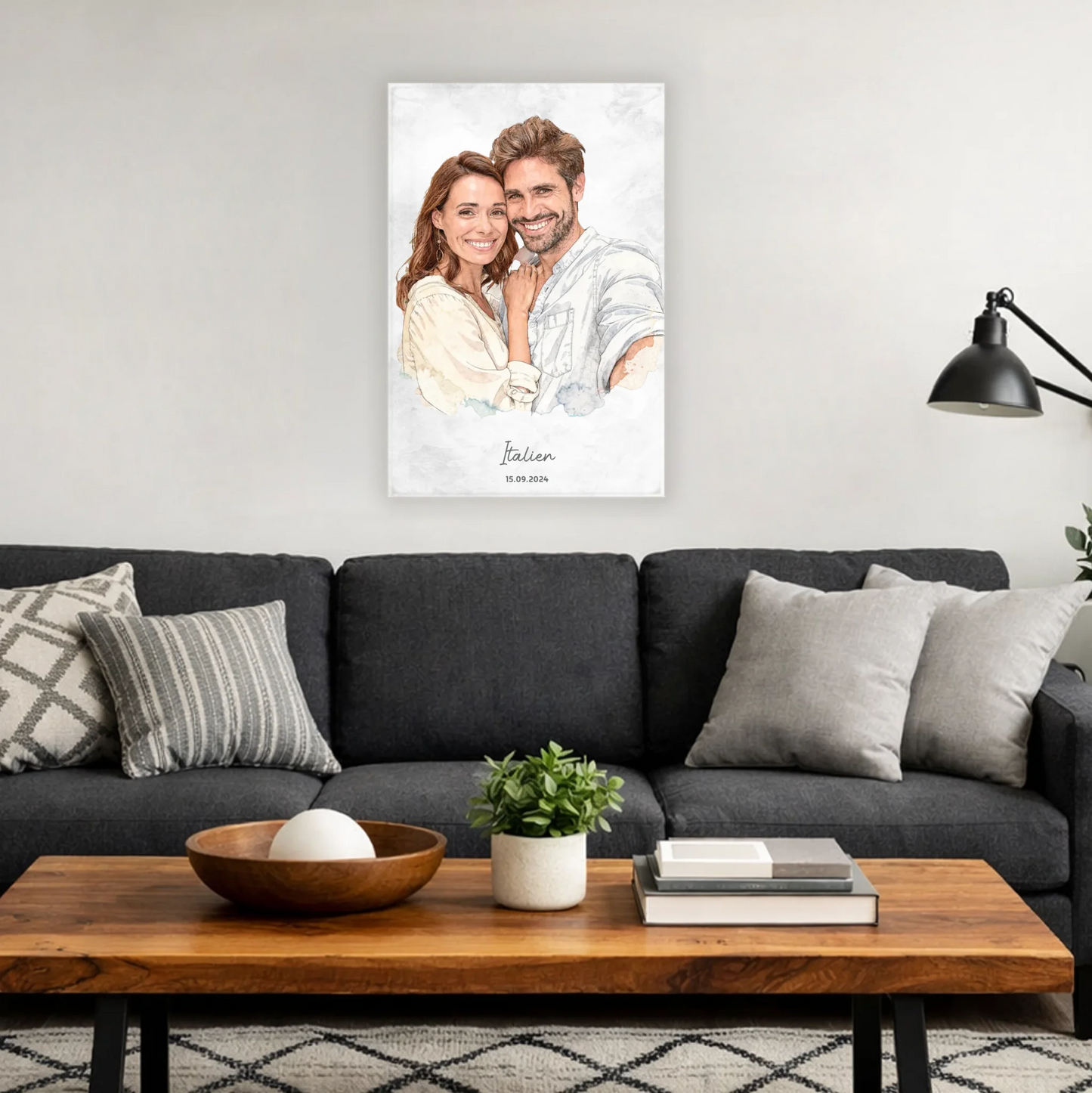 Personalisiertes Leinwand Bild im Aquarell-Syle