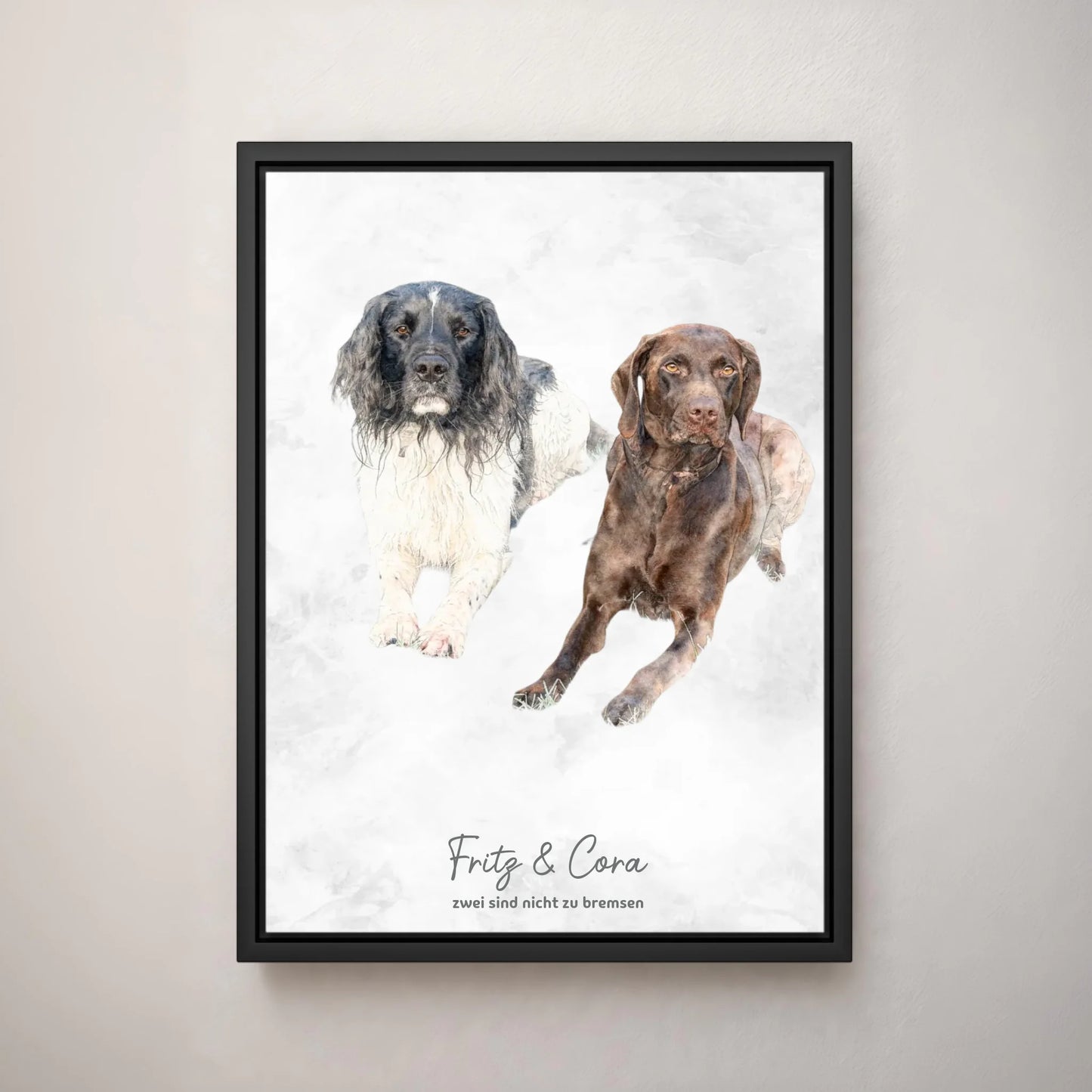 Personalisiertes Leinwand Bild im Aquarell-Syle mit Rahmen