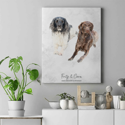 Personalisiertes Leinwand Bild im Aquarell-Syle