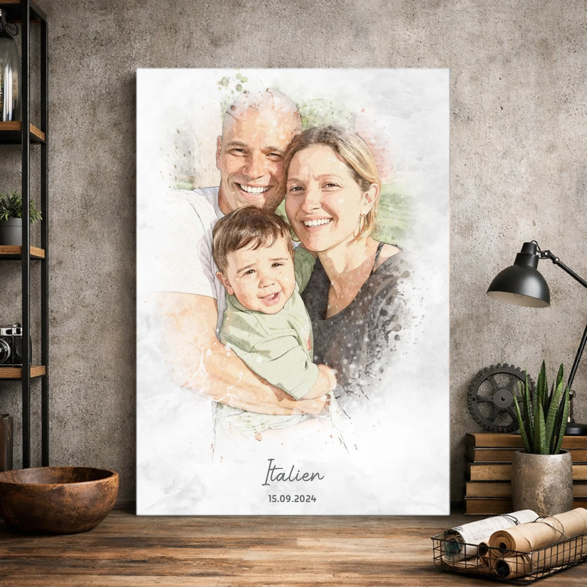 Personalisiertes Leinwand Bild im Aquarell-Syle