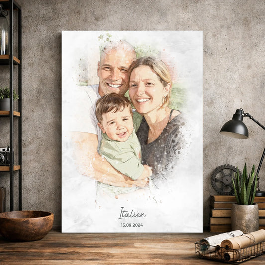 Personalisiertes Leinwand Bild im Aquarell-Syle