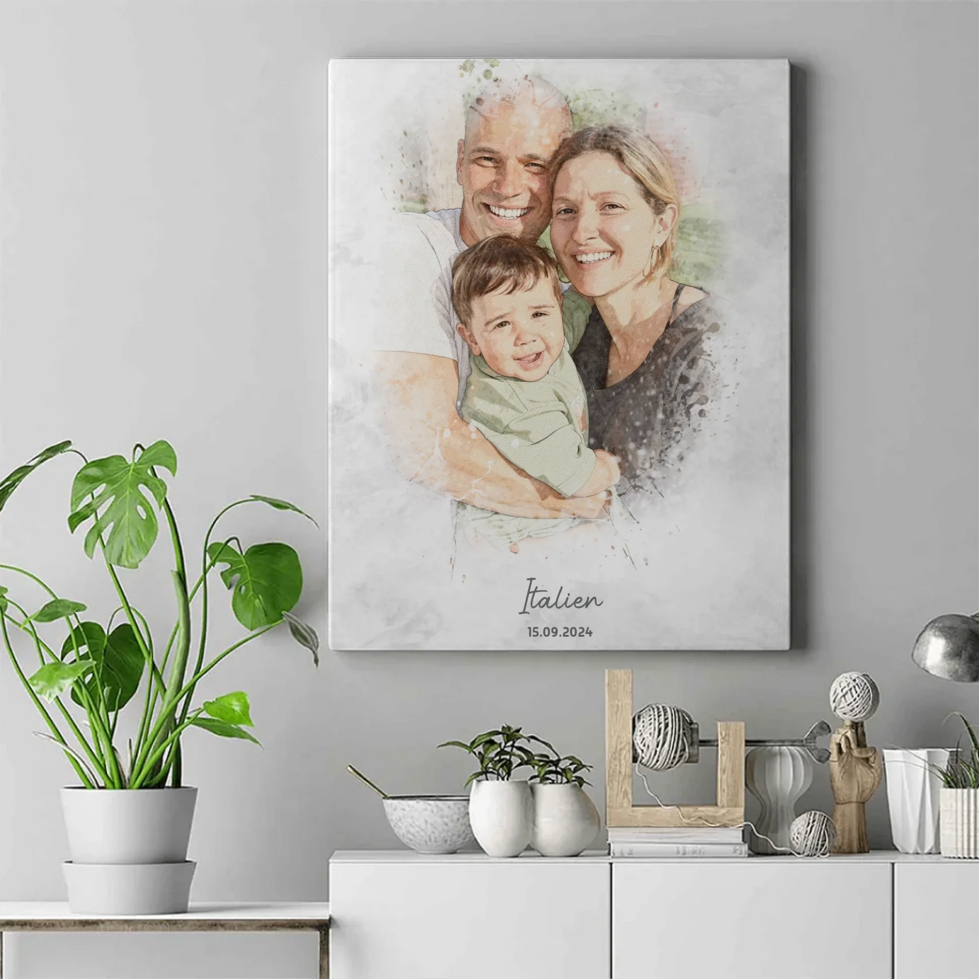 Personalisiertes Leinwand Bild im Aquarell-Syle