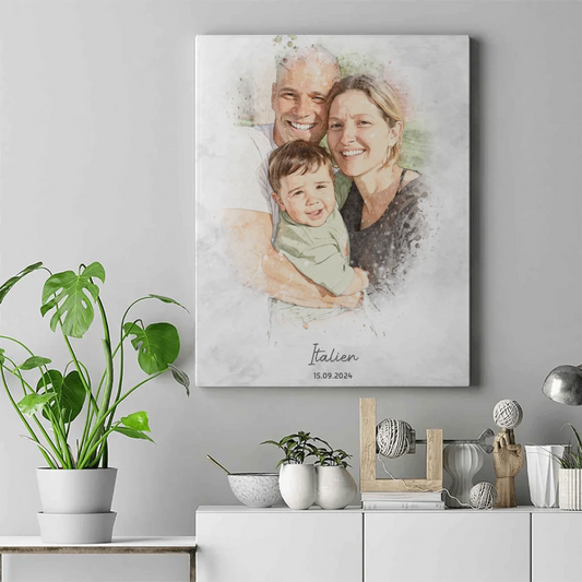 Personalisiertes Leinwand Bild im Aquarell-Syle