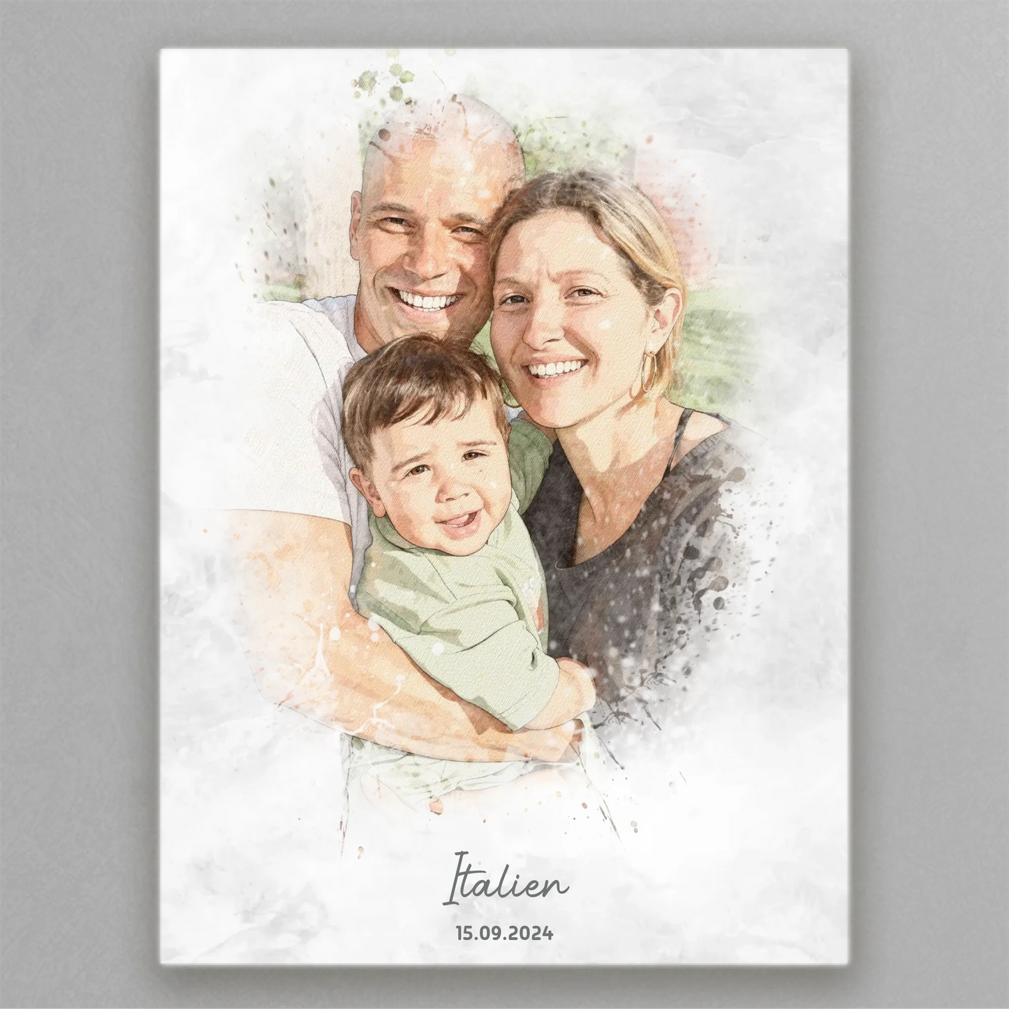 Personalisiertes Leinwand Bild im Aquarell-Syle
