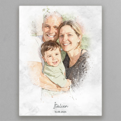 Personalisiertes Leinwand Bild im Aquarell-Syle