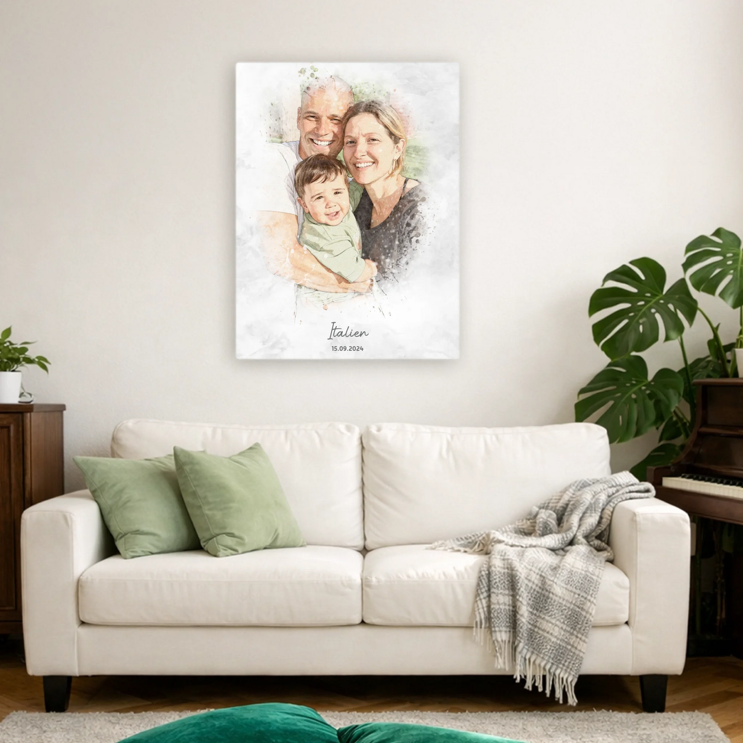Personalisiertes Leinwand Bild im Aquarell-Syle