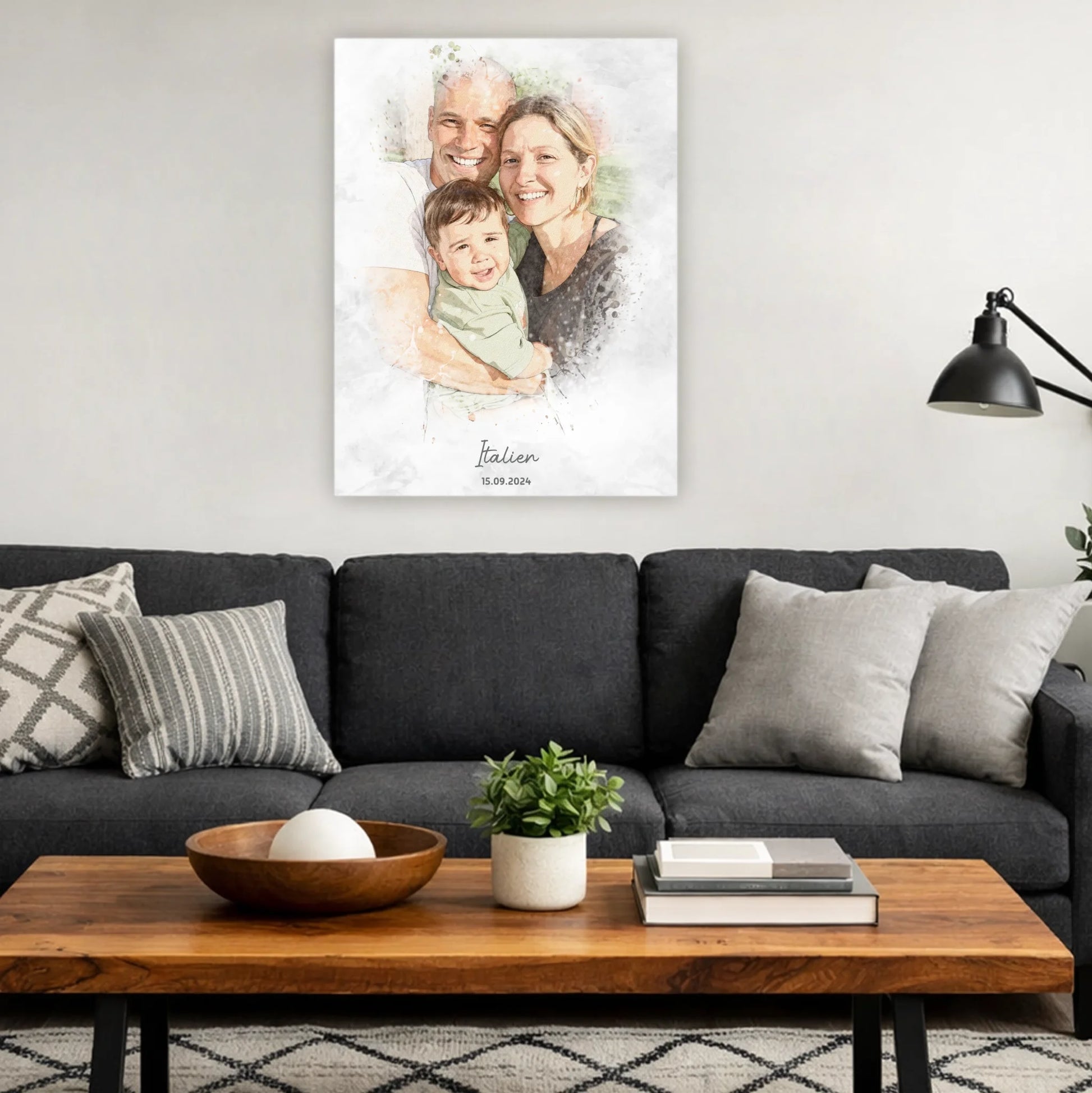 Personalisiertes Leinwand Bild im Aquarell-Syle