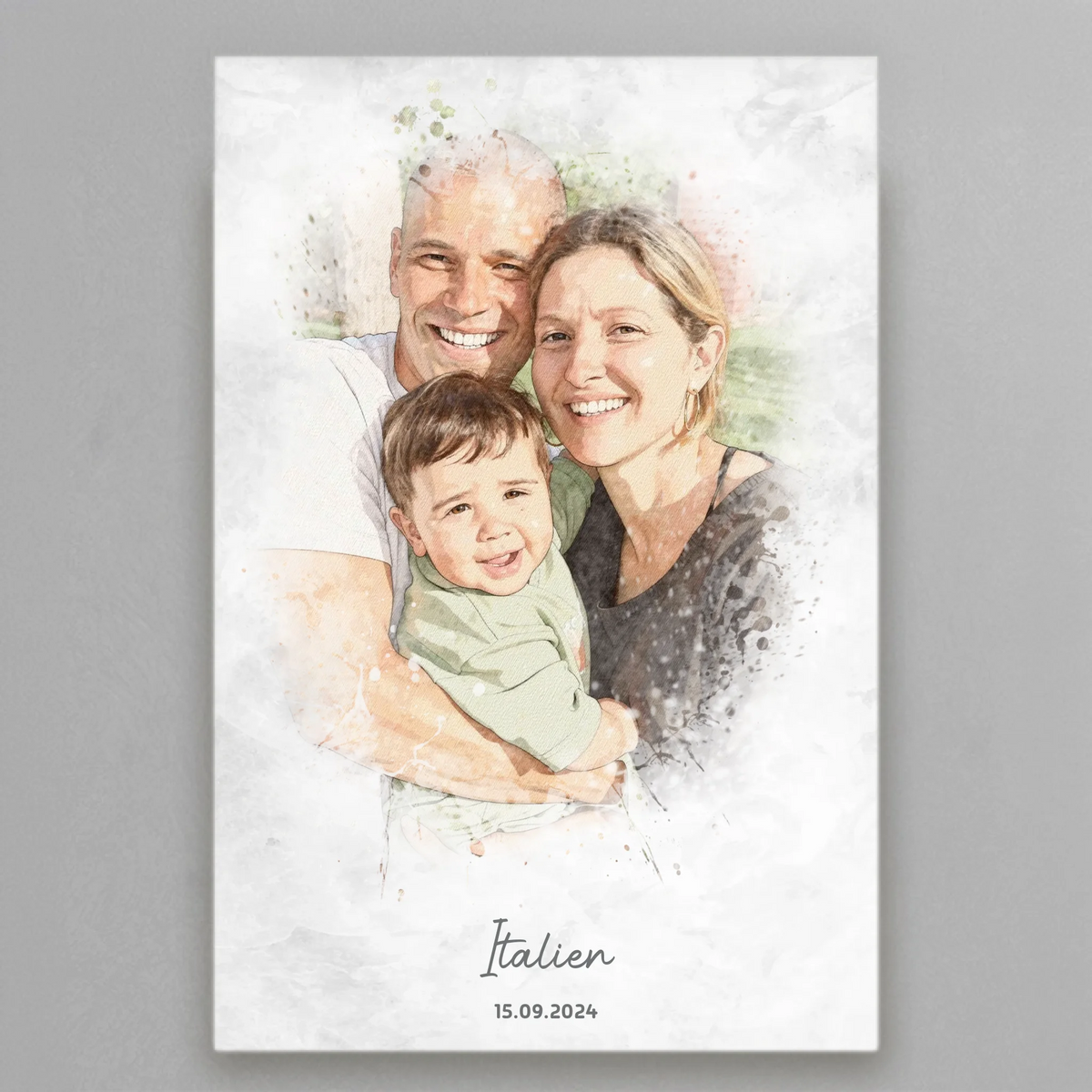 Personalisiertes Leinwand Bild im Aquarell-Syle