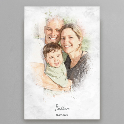 Personalisiertes Leinwand Bild im Aquarell-Syle