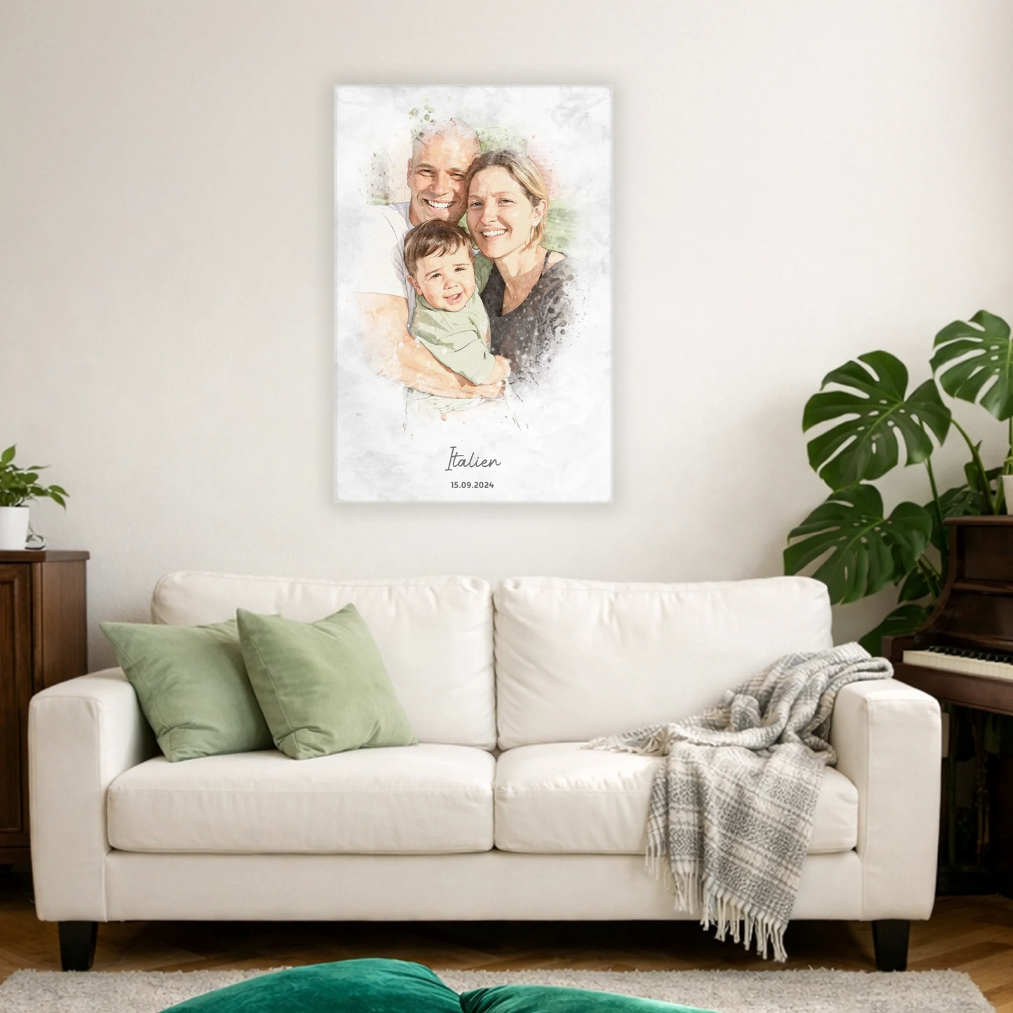 Personalisiertes Leinwand Bild im Aquarell-Syle