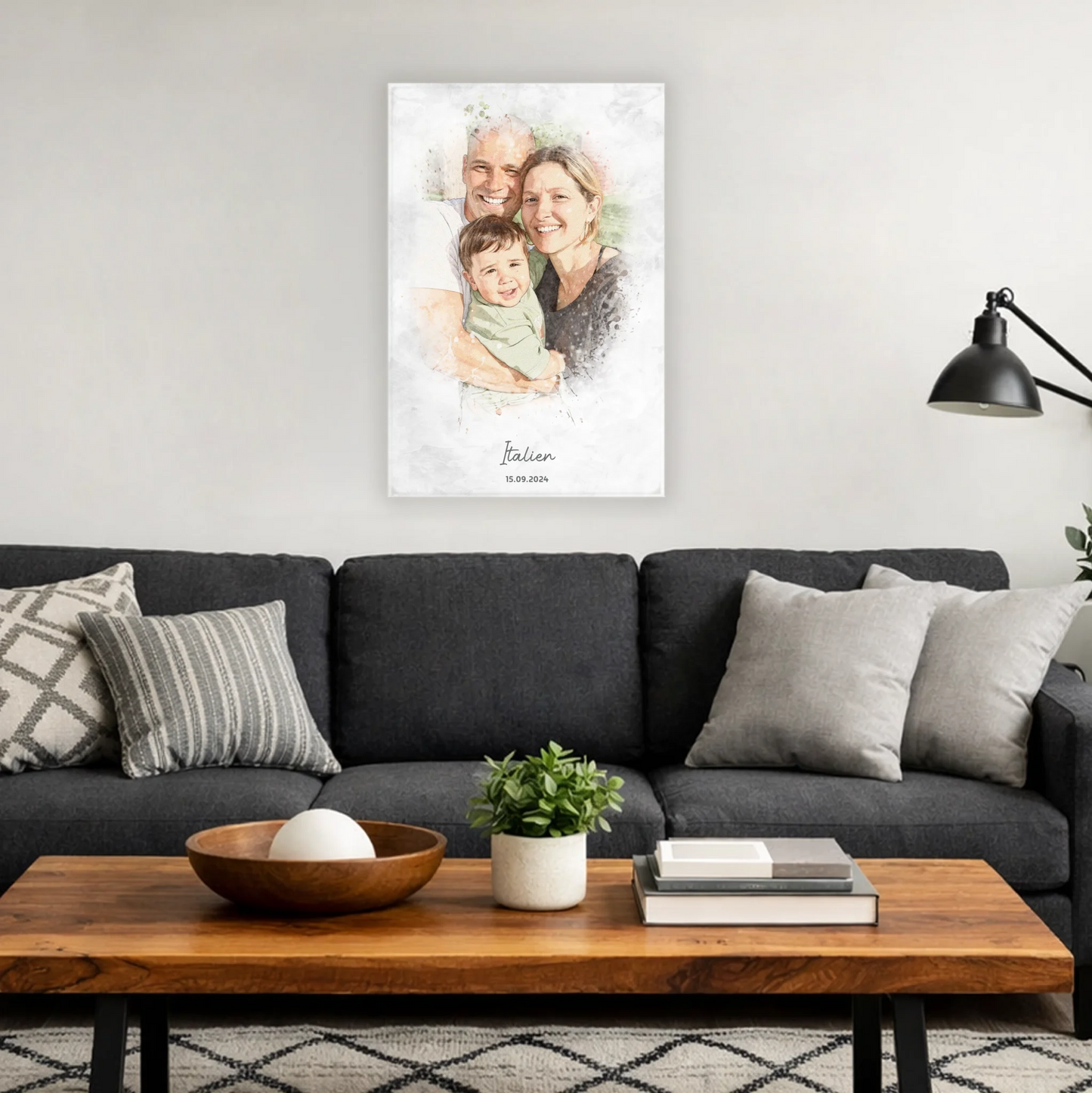 Personalisiertes Leinwand Bild im Aquarell-Syle